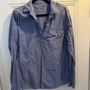 Casual Blue Button-Down Shirt for Men